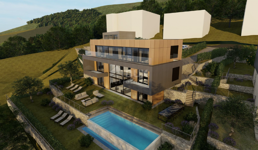 OPATIJA, CENTER - 3 plots of land for the construction of 3 villas with swimming pool with building 