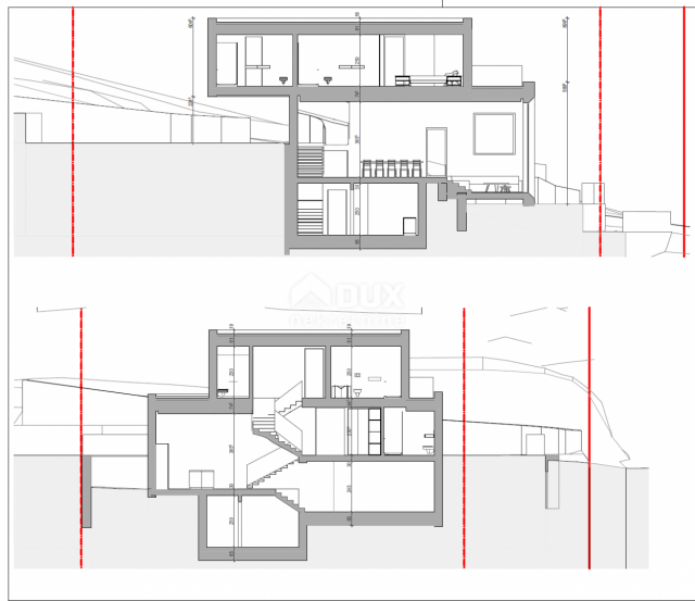 OPATIJA, ZENTRUM - 3 Grundstücke für den Bau von 3 Villen mit Swimmingpool mit Baugenehmigung, Zentr