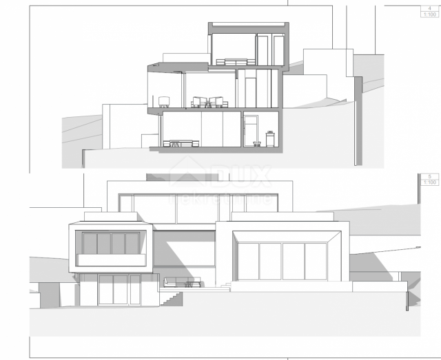 OPATIJA, ZENTRUM - 3 Grundstücke für den Bau von 3 Villen mit Swimmingpool mit Baugenehmigung, Zentr