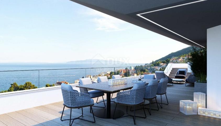 OPATIJA, ZENTRUM - Wohnung in einem Top-Neubau mit eigenem Pool, Panoramablick auf das Meer, Garage