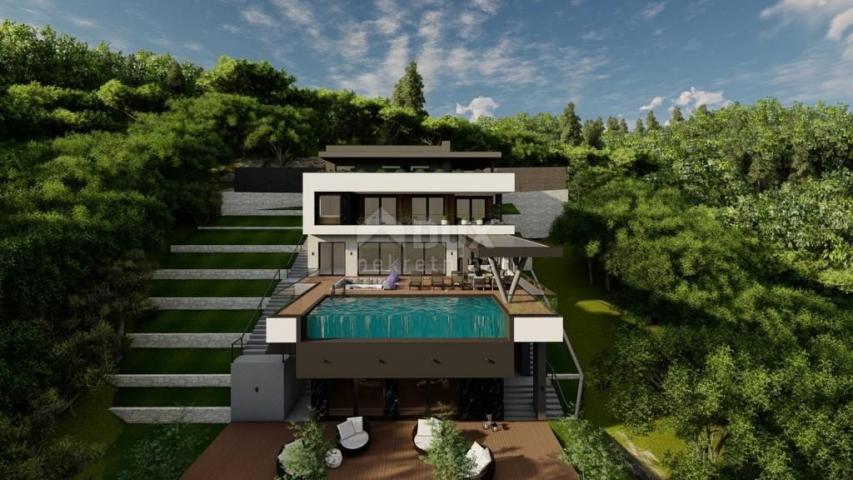 OPATIJA, IČIĆI - land for a villa with building permit 300m2 near the beach and Opatija