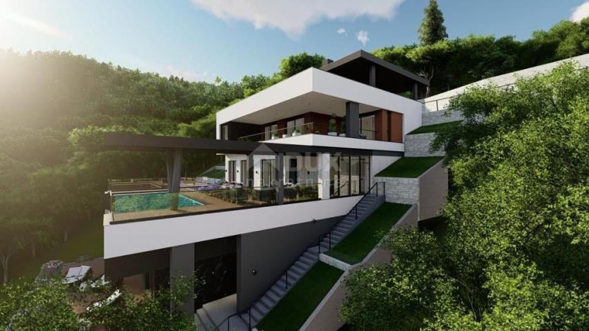 OPATIJA, IČIĆI - land for a villa with building permit 300m2 near the beach and Opatija