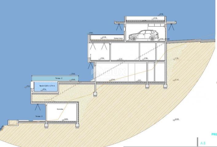 OPATIJA, IČIĆI - zemljište za vilu s građevinskom dozvolom 300m2 blizu plaže i Opatije