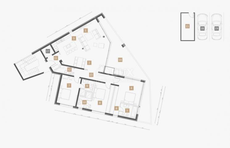 OPATIJA, ZENTRUM - architektonisches Meisterwerk, gesamte Etage in einem neuen Gebäude oberhalb des 