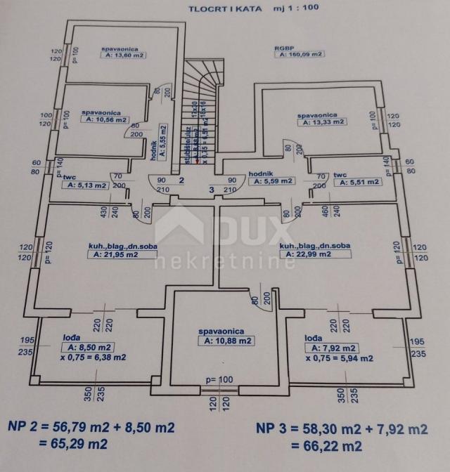 RAB ISLAND, BARBAT – 2BR+DB im 1. Stock eines neuen Gebäudes, 65m2