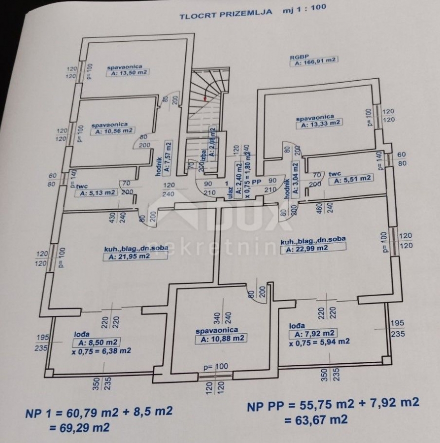 RAB ISLAND, BARBAT – 2BR+DB im 1. Stock eines neuen Gebäudes, 66m2