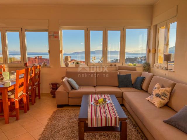 OPATIJA, IČIĆI - larger apartment with terrace, panoramic sea view, 250 meters from the beach