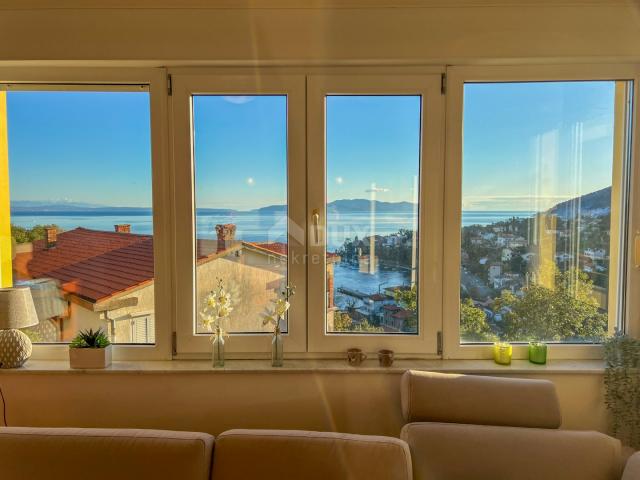 OPATIJA, IČIĆI - larger apartment with terrace, panoramic sea view, 250 meters from the beach