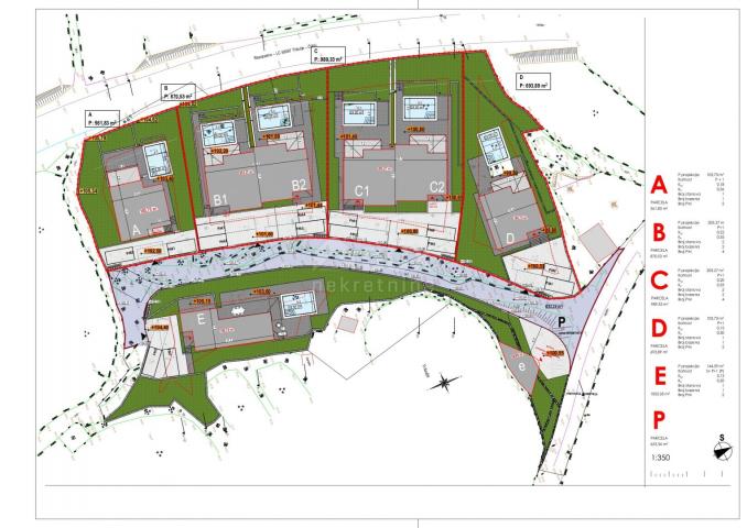 OTOK KRK, TRIBULJE - projekt od 5 stambenih cjelina s bazenima