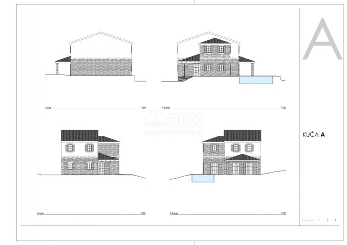 OTOK KRK, TRIBULJE - projekt od 5 stambenih cjelina s bazenima