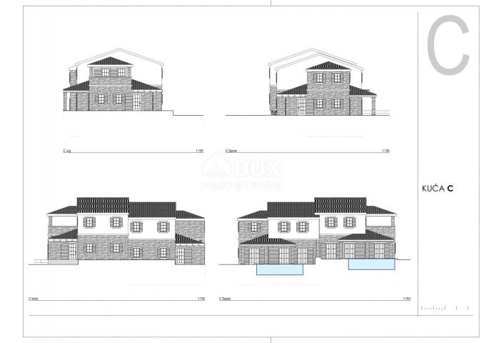 OTOK KRK, TRIBULJE - projekt od 5 stambenih cjelina s bazenima