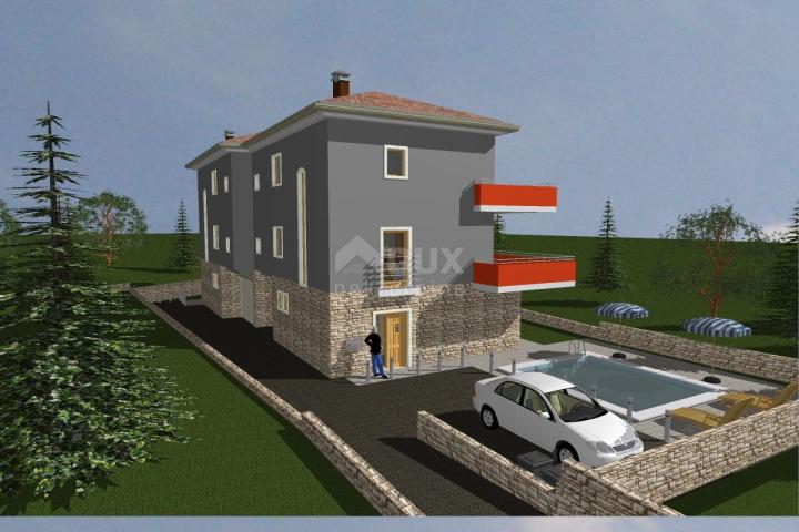 OPATIJA, IČIĆI, POLJANE - Baugrundstück 650m2 MIT BAUGENEHMIGUNG und Meerblick