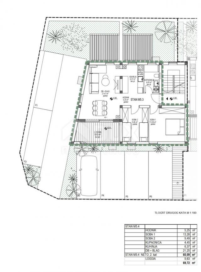 CRES ISLAND, MELIN, 2-Zimmer-Wohnung in einem neuen Gebäude in toller Lage