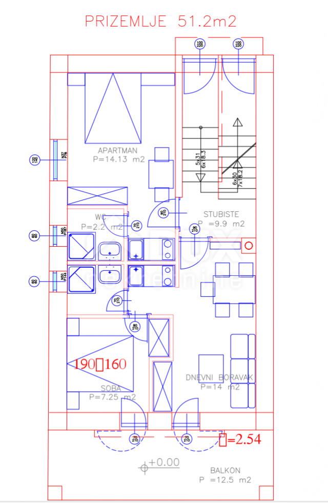 PAG, ZUBOVIĆI - House with 4 apartments near Novalja