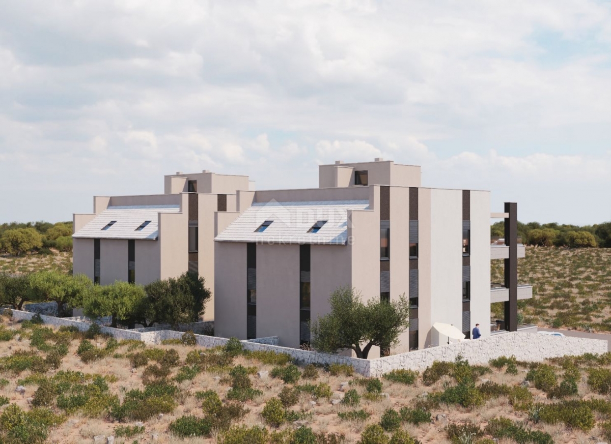 DIE INSEL PAG, ŠIMUNI, moderne Apartments in einem herrlichen Neubau, Meerblick, eine Seltenheit im 