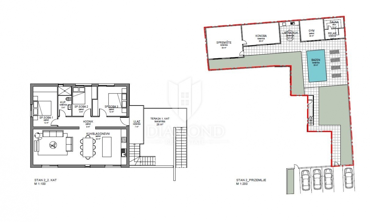 Liznjan, Umgebung, tolle Wohnung mit großem Garten und Pool