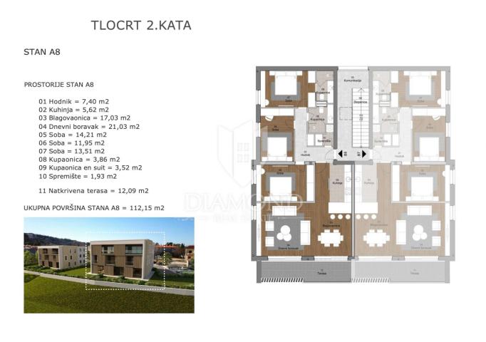 Wohnung Labin, 112,15m2