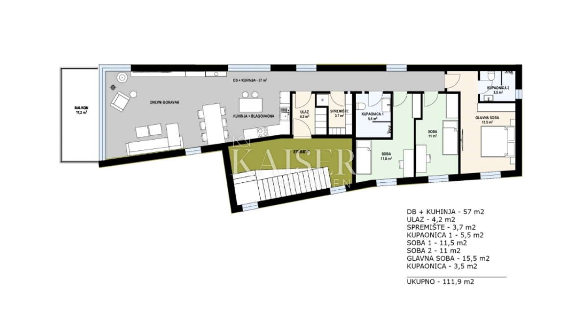 Wohnung Kostrena, 112m2