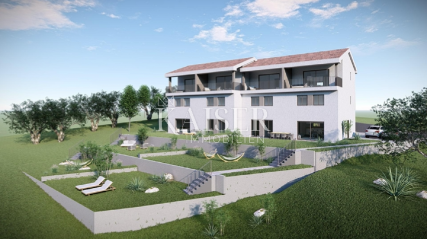 Otok Krk, Soline - dvoetažni apartman A, 150 m od mora