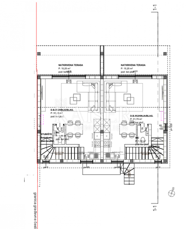 Otok Krk, Soline - dvoetažni apartman A, 150 m od mora