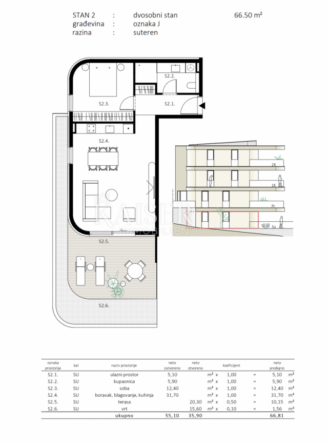 Flat Dramalj, Crikvenica, 66,81m2