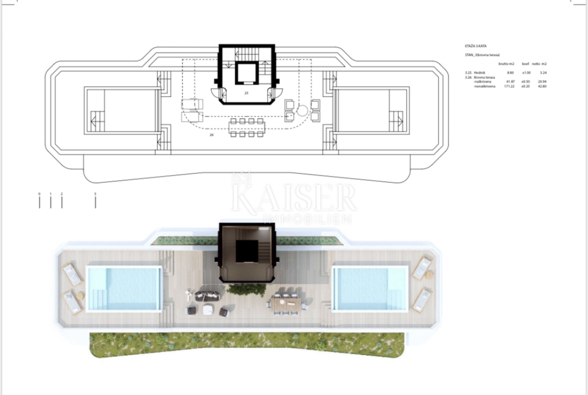 Opatija - penthouse 348 m2, otvoreni pogled na more