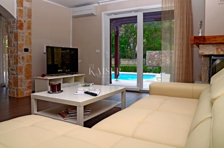 Island of Krk, Porat - two semi-detached villas with swimming pools