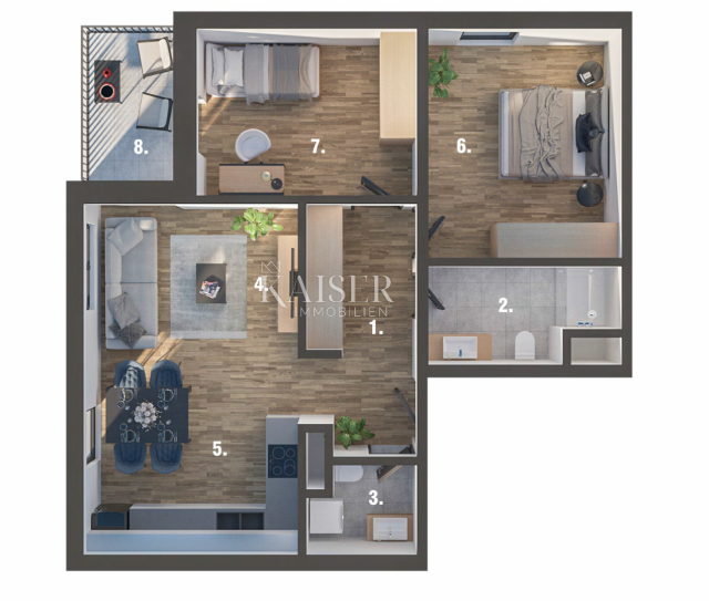 Rijeka, Martinkovac - schöne Wohnung 66,50m2