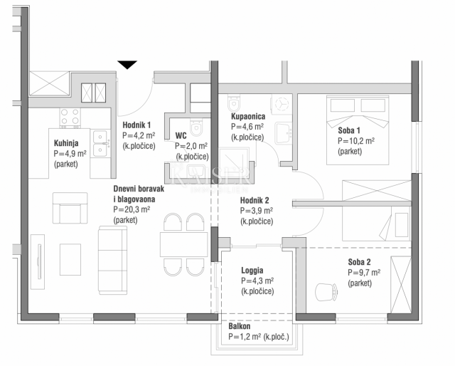 Rijeka, Martinkovac - predivan stan 66, 70m2