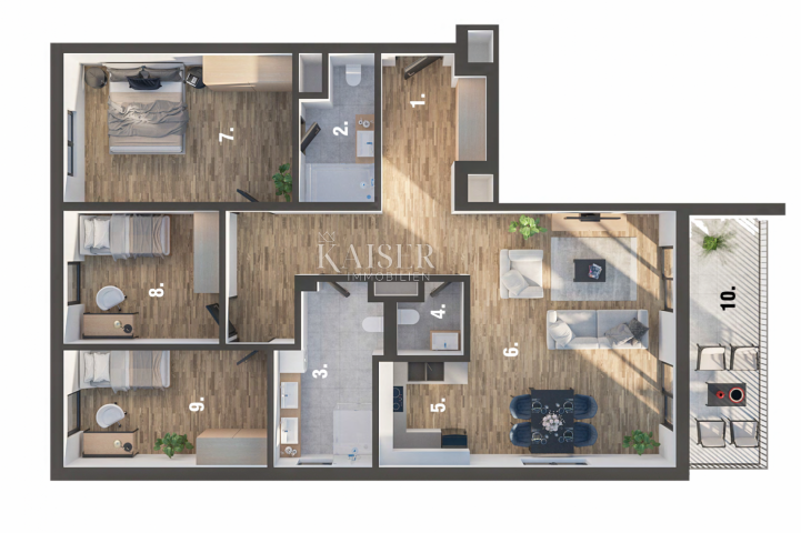 Rijeka, Martinkovac - schöne Wohnung 113m2