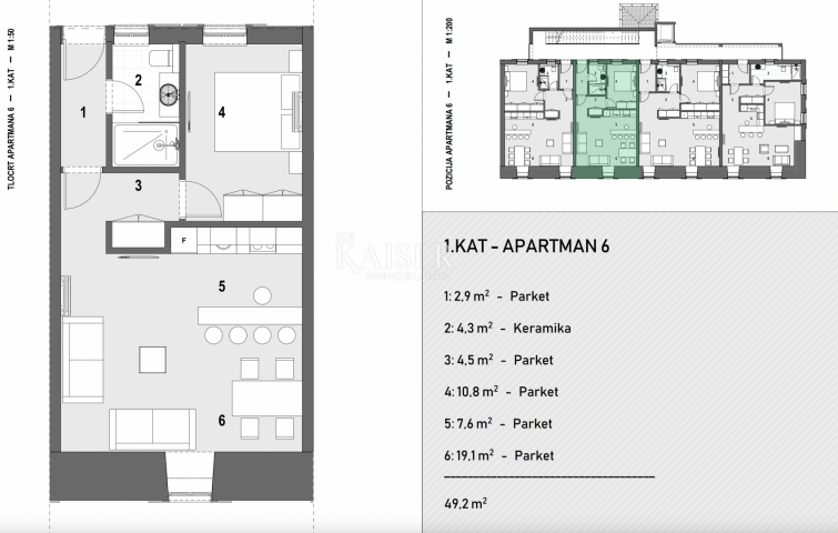 Flat Volosko, Opatija, 62,96m2