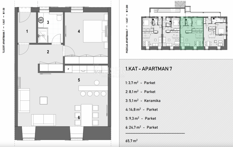 Flat Volosko, Opatija, 83,22m2