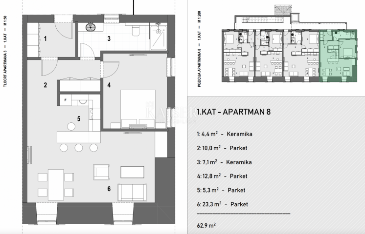 Wohnung Volosko, Opatija, 85,14m2