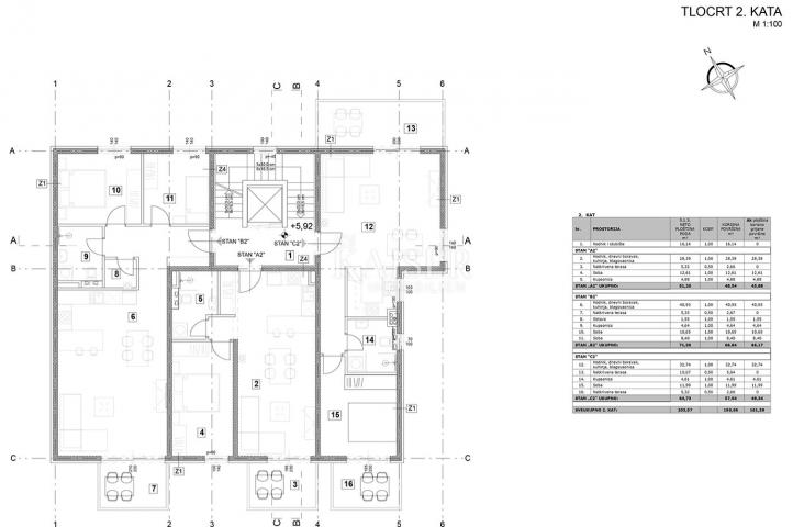 Istra, Poreč - Vabriga V2-C2, stan u novogradnji 57, 04 m2, lift