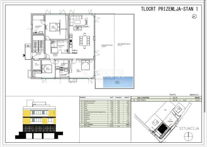 Zadar - stan 180 m2, bazen, terasa 112 m2 i vrt 23 m2