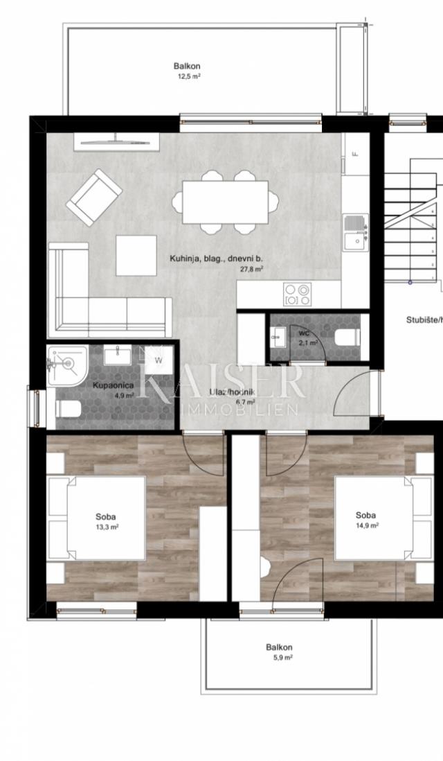 Istria, Poreč, new building 74 m2 - 1 floor