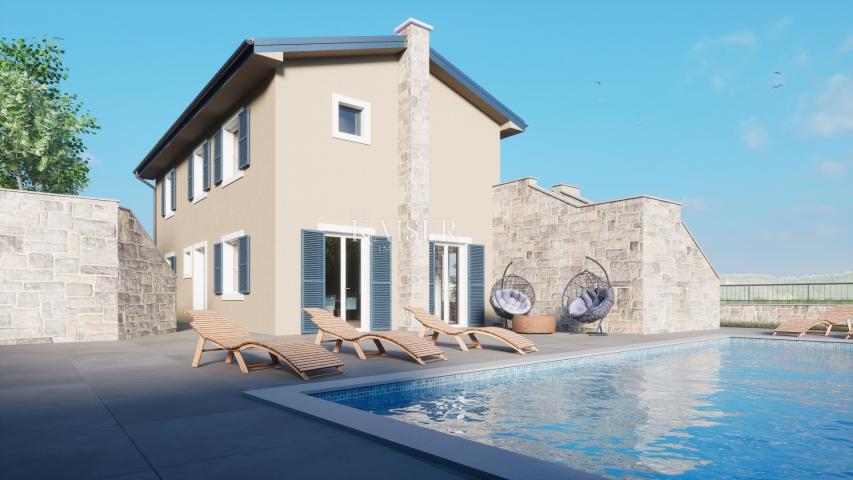 Istria, Momjan, villa with swimming pool under construction