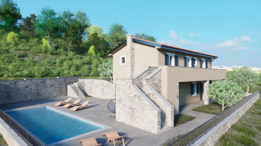 Istria, Momjan, villa with swimming pool under construction