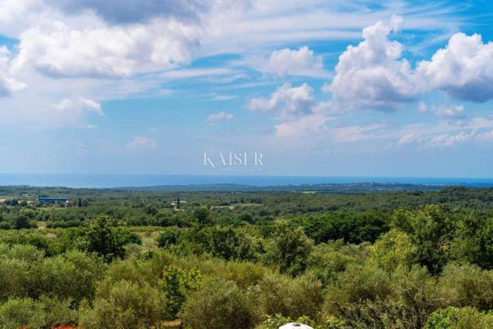 Istria, Višnjan, house with swimming pool and beautiful sea view