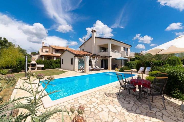 Istria, Višnjan, house with swimming pool and beautiful sea view