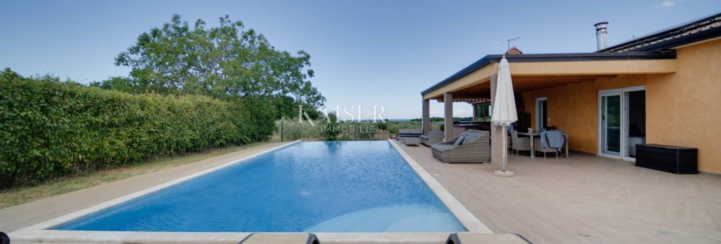 Istria, Novigrad - a villa with a beautiful view of the sea and olive groves