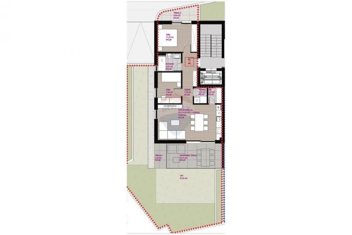 ZADAR, DIKLO - APARTMAN A2, PRIZEMLJE 103, 66 m2