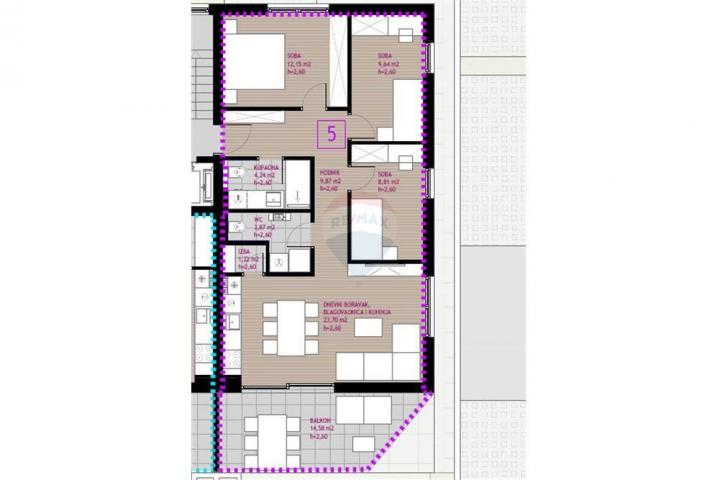 ZADAR, DIKLO - APARTMAN A5, 2. KAT , 113, 92 m