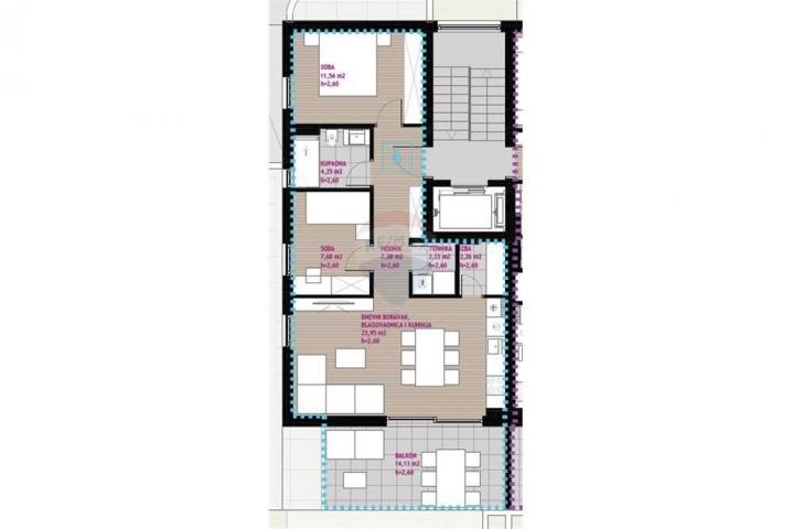 ZADAR, DIKLO - APARTMAN A6, 2. KAT , 94, 78 m2