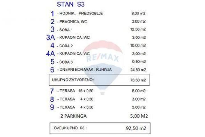 NOVALJA -TROSOBAN STAN - BLIZINA MORA