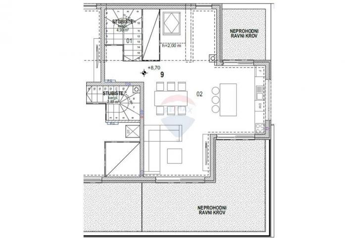 Wohnung Povljana, 140,82m2