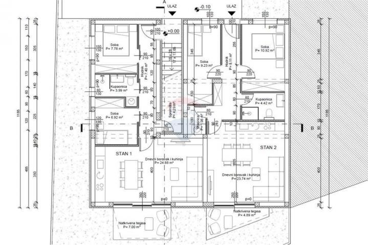 VIR - STAN U NOVOGRADNJI 500 m OD MORA, PRIZEMLJE 64, 89m2