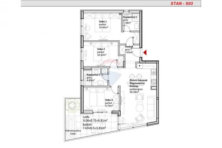 Wohnung Sukošan, 104,33m2