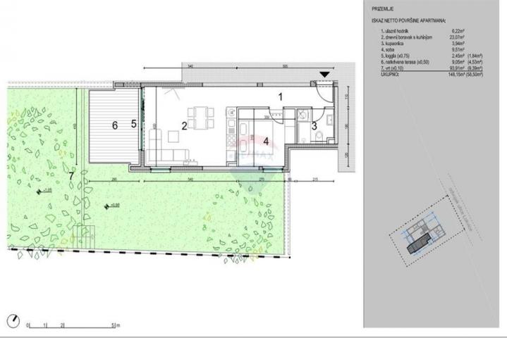 Wohnung Novalja, 58,50m2