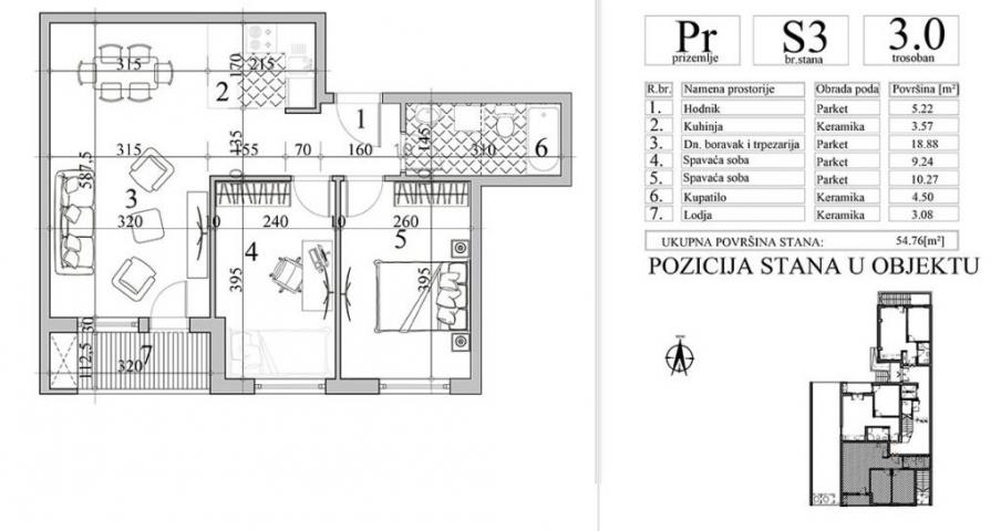 NOVI SAD - NOVA DETELINARA - 54. 76 m2